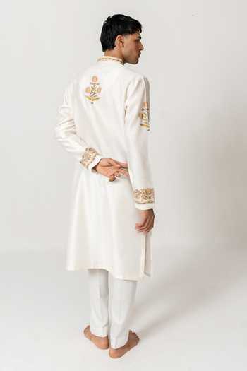Wabi Sabi By Anshum-Ritesh Genda Gulab Embroidered Kurta With Pant 