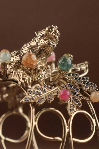 MRJEWELS_Multi Color Panther 3d Cuff Bracelet _Online_at_Aza_Fashions