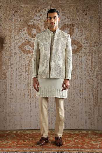 Asuka Ivory Hand-Embroidered Regal Bandhgala Set 
