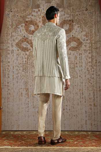 Asuka Ivory Hand-Embroidered Regal Bandhgala Set 