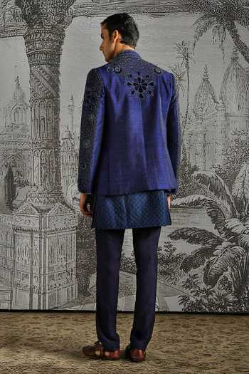 Asuka Paisley Raw Silk Bandhgala Set 