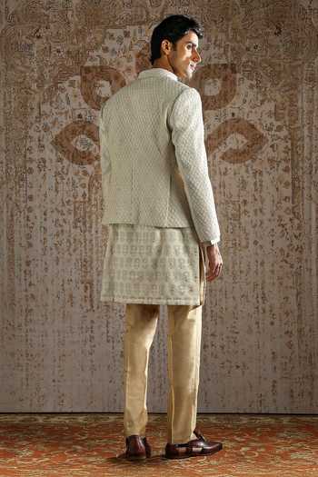 Asuka Ivory Textured Regal Bandhgala Set 