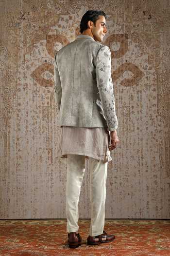 Asuka Geometric Embroidered Bandhgala Set 