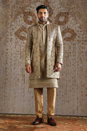 Asuka Antique Brocade Pattern Sherwani Set 