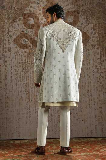Asuka Raw Silk Embroidered Sherwani Set 