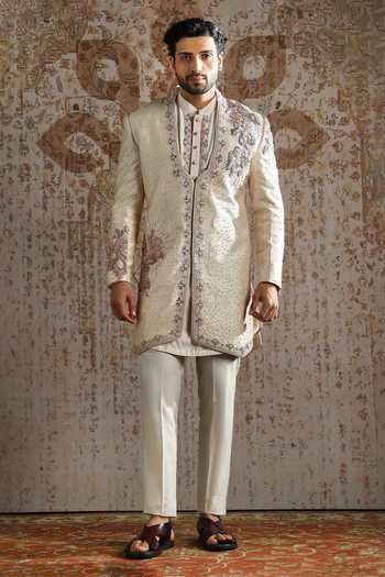 Asuka Pearl Embroidered Angrakha Sherwani Set 