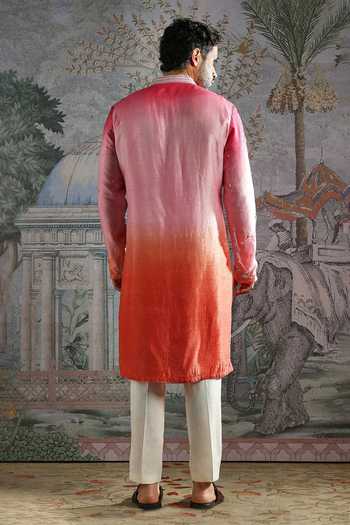 Asuka Embroidered Vis Raw Silk Kurta & Pant Set 