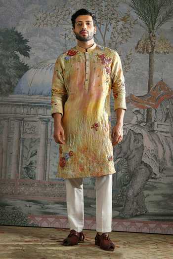 Asuka Floral Print Chanderi Silk Kurta Set 