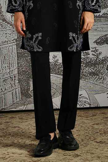 Asuka_Black Abstract Metallic Pattern Kurta With Pant _at_Aza_Fashions