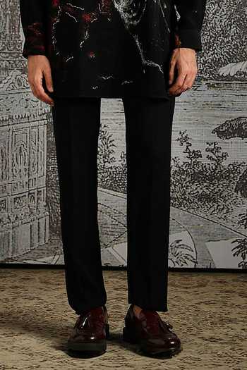 Shop_Asuka_Black Scarlet Accent Kurta And Pant Set _Online_at_Aza_Fashions