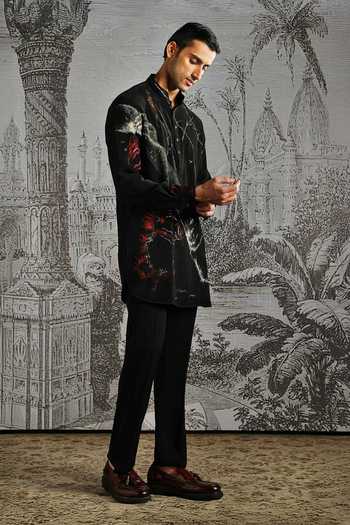 Asuka Scarlet Accent Kurta & Pant Set 