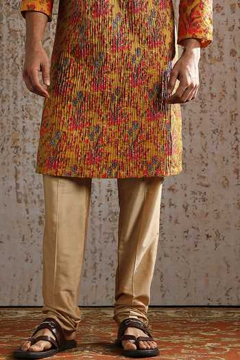 Asuka_Multi Color Silk Ornamental Brocade Pattern Kurta Set _Online_at_Aza_Fashions