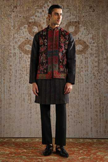 Asuka Pashmina Embroidered Bundi Kurta Set 