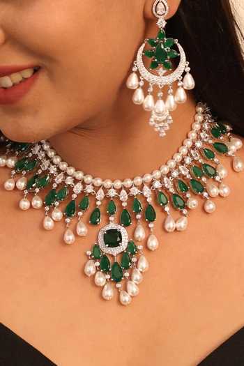 MRJEWELS Regal Embellished Necklace Set 