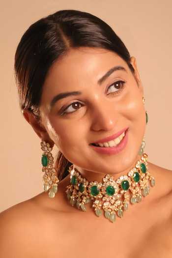 MRJEWELS Tyaani Inspired Moissanite & Doublet Choker Set 