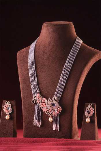 MRJEWELS Royal Peacock Birdstone Necklace Set 