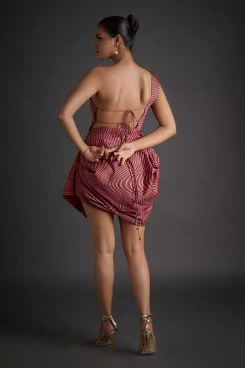 Jyoti Sachdev Iyer Geometric Print Dress With Belt 