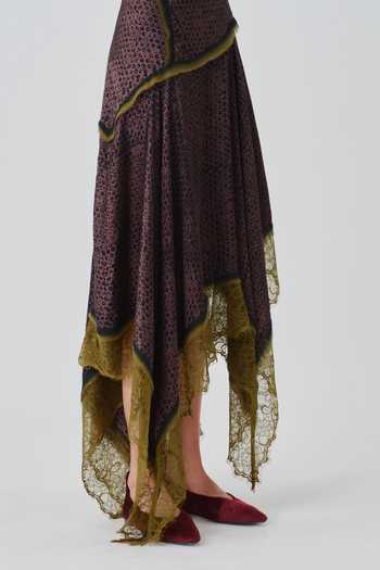 Shop_Aroka_Multi Color Satin, Chiffon, Modal V-neck Wildflower Ajrakh Print Dress _Online_at_Aza_Fashions