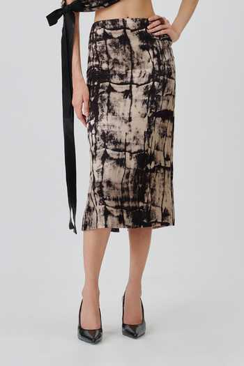 Aroka_Black Monolith Column Skirt _Online_at_Aza_Fashions