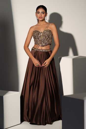 Libas Cafe by Nidhi & Ashish Shashi Embroidered Corset & Skirt Set 