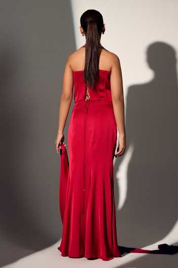 Libas Cafe by Nidhi & Ashish Elizabeth Halter Neck Corset Mermaid Skirt Set 