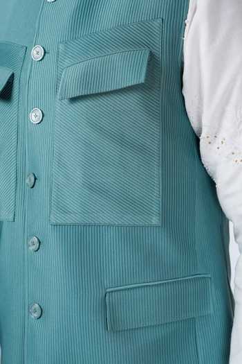 Buy_Madhav Agasti_Aqua Corduroy Nehru Jacket _Online_at_Aza_Fashions