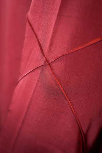 Buy_Madhav Agasti_Maroon Silk, Linen Bundi Kurta Set 