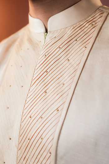 Shop_Madhav Agasti_Cream Silk Pintuck Yoke Kurta Set _Online_at_Aza_Fashions