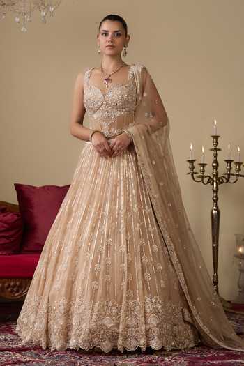 Chaashni By Maansi And Ketan Sequin Embroidered Corset Lehenga Set 