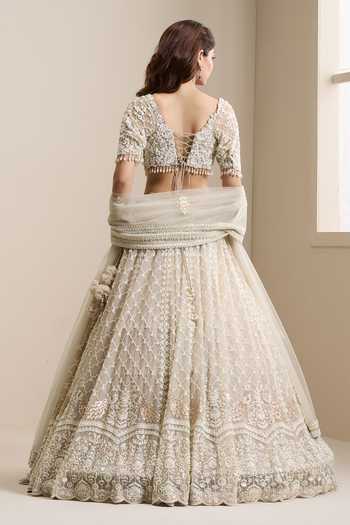 Chaashni By Maansi And Ketan Beaded Jaal Embellished Bridal Lehenga Set 