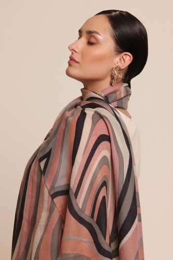 SHAZA_Multi Color Disruption Handloom Pashmina Stole _Online_at_Aza_Fashions