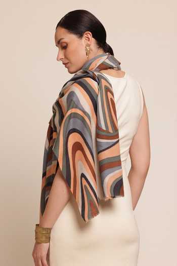 SHAZA_Multi Color Fluid Disruption Pashmina Stole _Online_at_Aza_Fashions