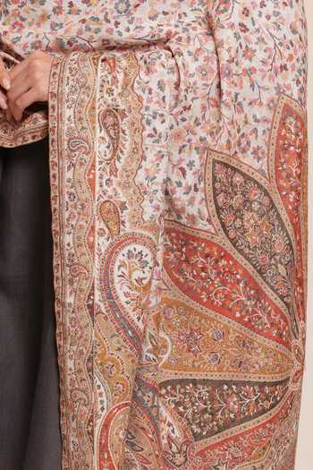 SHAZA_Multi Color Floral Kani Antique Wool Shawl _Online_at_Aza_Fashions