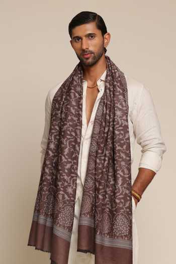 SHAZA Wool Floral Forest Print Heritage Stole 