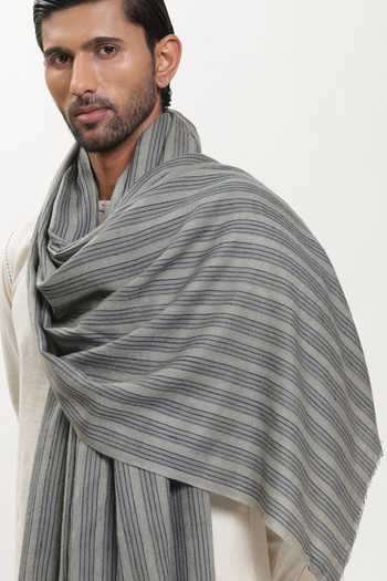 SHAZA_Multi Color Checkered Heritage Pashmina Stole _Online_at_Aza_Fashions
