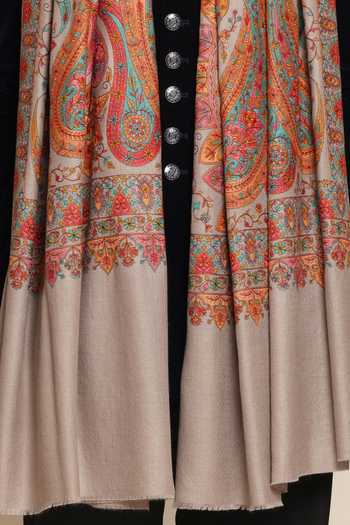 Buy_SHAZA_Multi Color Kalamkari Luxe Embroidered Shawl _Online_at_Aza_Fashions