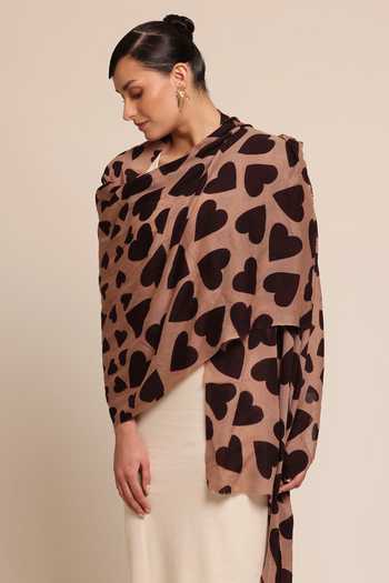 SHAZA Heart Print Stole 