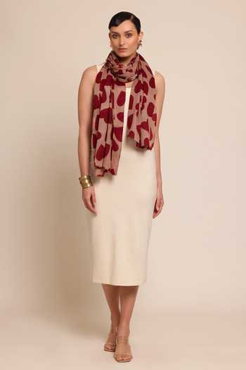 SHAZA Heart Print Wool Stole 
