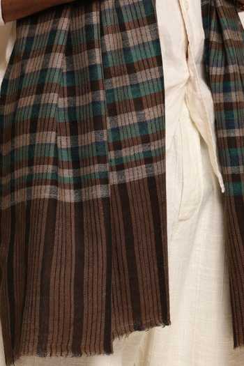 SHAZA_Multi Color Checkered Pashmina Stole _Online_at_Aza_Fashions