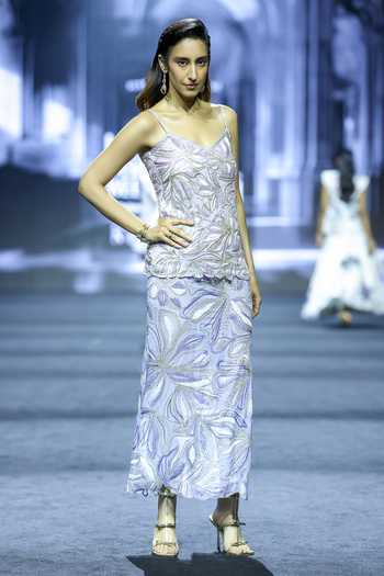 Ritika Mirchandani Bluebell Crystal Georgette Top & Skirt Set 