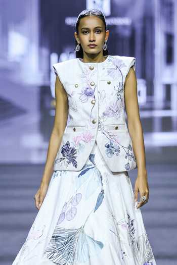 Ritika Mirchandani Nigella Printed Linen Blazer & Skirt Set 