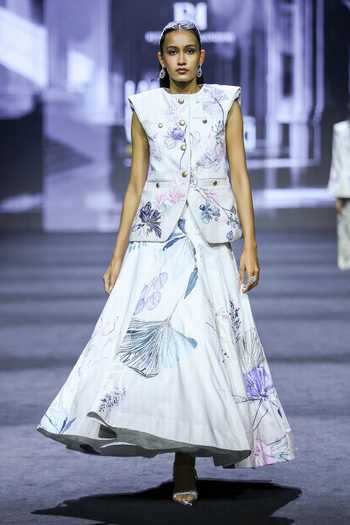 Ritika Mirchandani Nigella Printed Linen Blazer & Skirt Set 