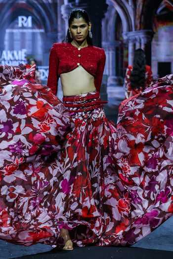 Ritika Mirchandani Zinnia Floral Printed Blouse & Skirt Set 