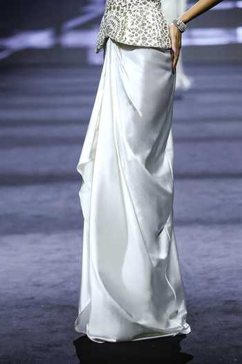 Ritika Mirchandani_Grey Satin, Net, Dupion Beads, Crystals Cattleya Embellished Corset And Skirt Set _Online_at_Aza_Fashions