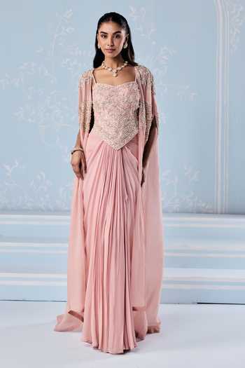 Seema Thukral Sofia Embroidered Cape Skirt Set 