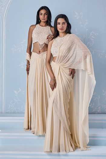 Seema Thukral Willow Pre-Draped Saree & Blouse Set