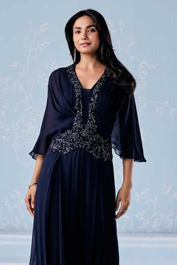 Buy_Seema Thukral_Navy Nova Hand Work Jumpsuit _Online_at_Aza_Fashions