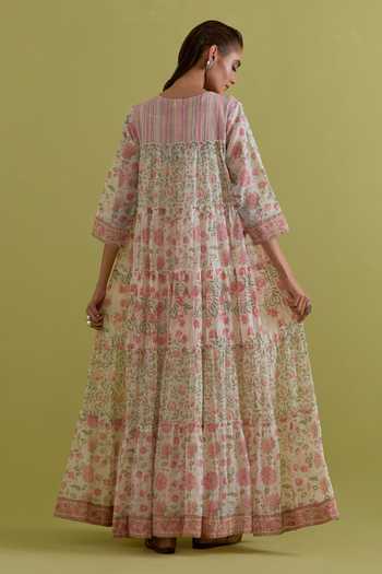 Upavita Floral Print Anarkali Set 
