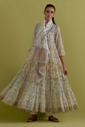 Upavita Floral Print Anarkali Set 