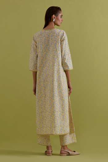Upavita Floral Hand Block Print Kurta Set 